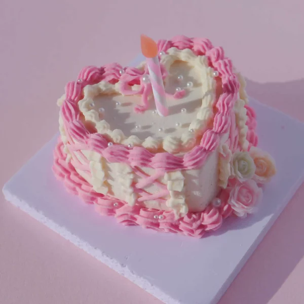 Y2K Love Heart Clay Cake Kit - Air Dry Clay with Yellow and Pink Cream Clay