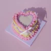 Air Dry Clay Heart Cake Kit in Pastel Hues - Princess Style with Ribbon Bows Air Dry Clay Heart Cake Kit in Pastel Hues - Princess Style with Ribbon Bows