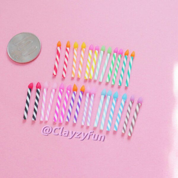 Celebratory Air Dry Clay Candle Toppers - Colorful Accents for Mini Cakes