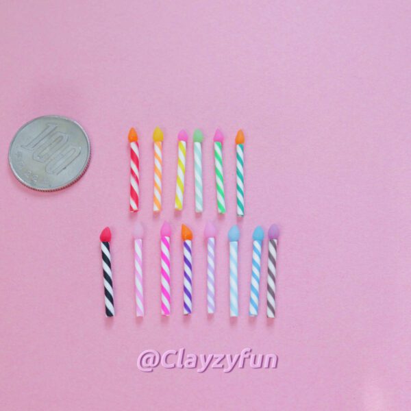 Alternative view of Celebratory Air Dry Clay Candle Toppers - Colorful Accents for Mini Cakes