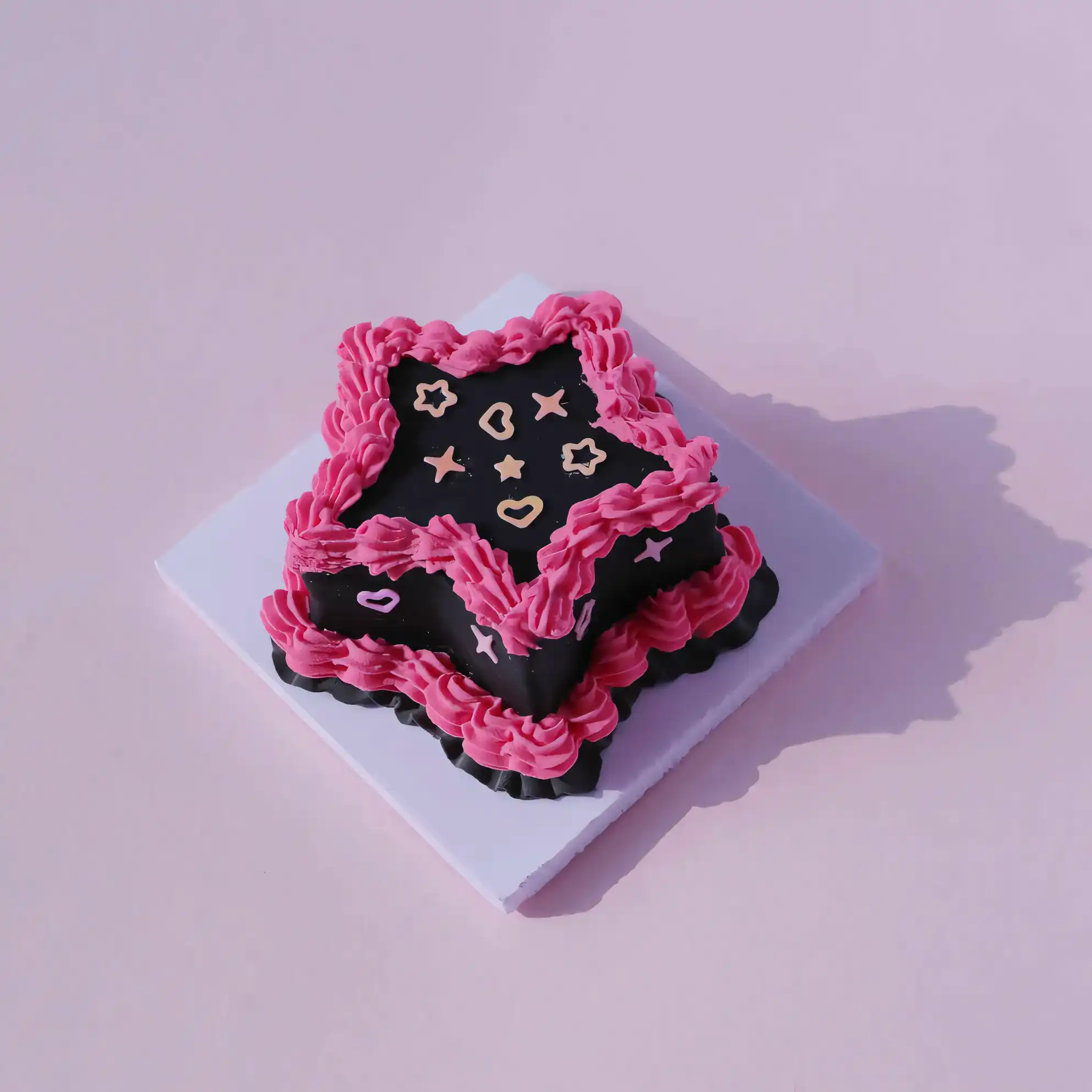 Custom-Crafted Air Dry Clay Mini Cakes - Your Vision Brought to Life Y2K Star Air Dry Clay Cake Kit - Pink Frosting and Sparkle Accents