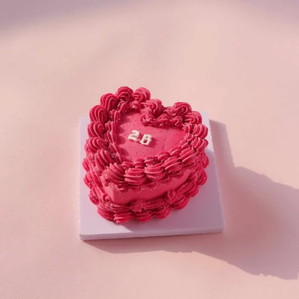 Alternative view of Custom Age Y2K Pink Heart Cake Air Dry Clay Kit with Sparkling Frosting