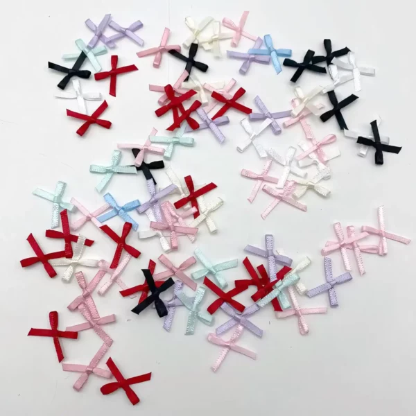 Dainty Hand-Tied Satin Bows - Multicolor Pack for Miniature Cake Embellishment 20-Piece Set