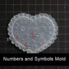 New Heart-Shaped Gothic Style Number Silicone Mold - Essential for Fine Crafts