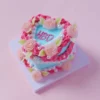 Spring Blossom Air Dry Clay Cake Kit Mini Blue Heart with Pink HBD Spring Blossom Air Dry Clay Cake Kit Mini Blue Heart with Pink HBD