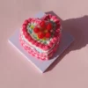 Air Dry Clay Miniature Birthday Cake Set Springtime Blue Heart with Strawberries Air Dry Clay Miniature Birthday Cake Set Springtime Blue Heart with Strawberries