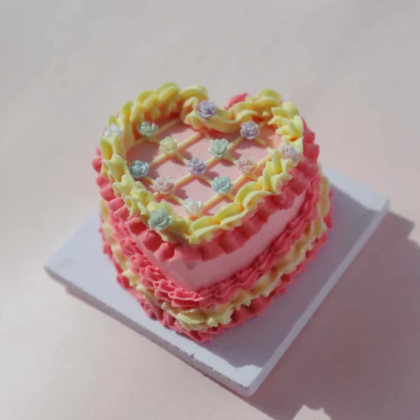 Celebration in Bloom Air Dry Clay Mini Cake Set with Pink & Yellow Icing