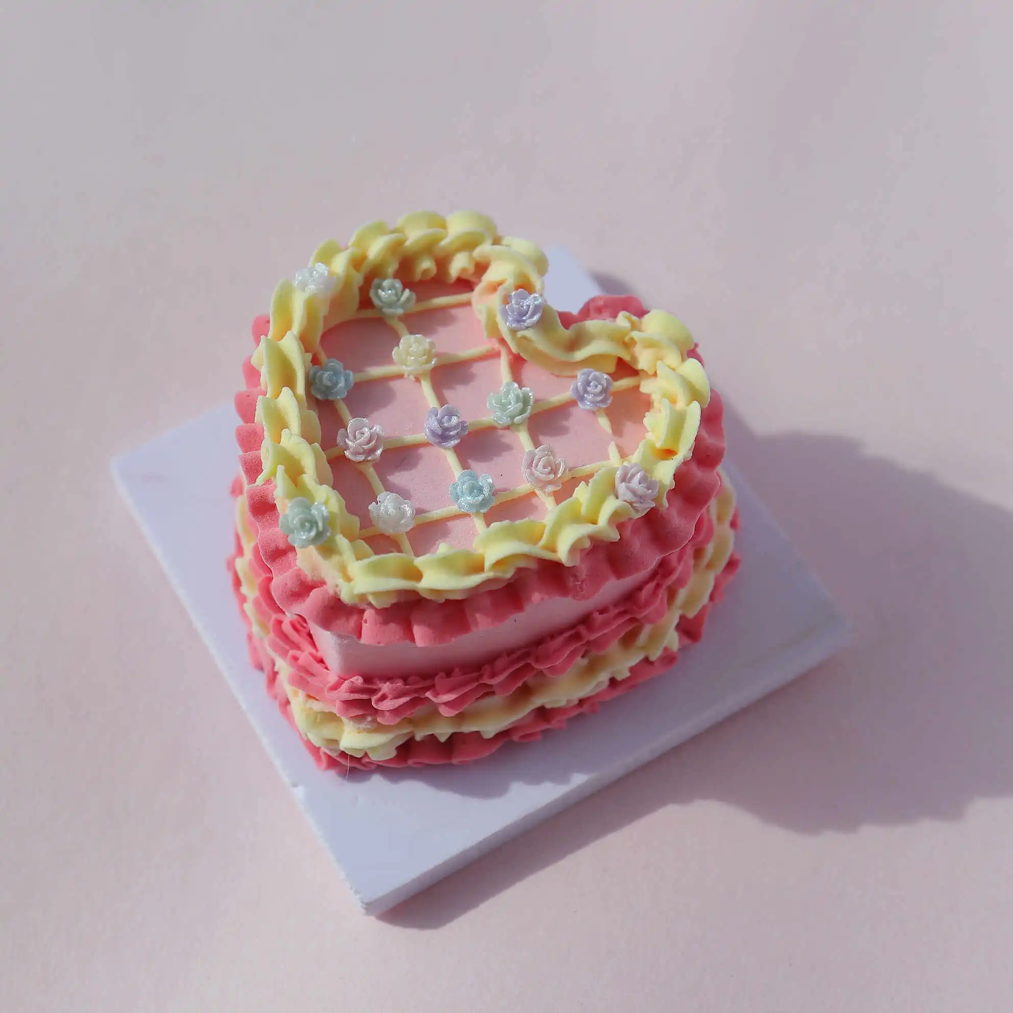 Celebration in Bloom Air Dry Clay Mini Cake Set with Pink & Yellow Icing Celebration in Bloom Air Dry Clay Mini Cake Set with Pink & Yellow Icing - Image 4