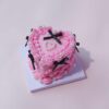 Love in Bloom: Mini Clay Cake Set with Pink Icing and Heart Pearls Love in Bloom: Mini Clay Cake Set with Pink Icing and Heart Pearls