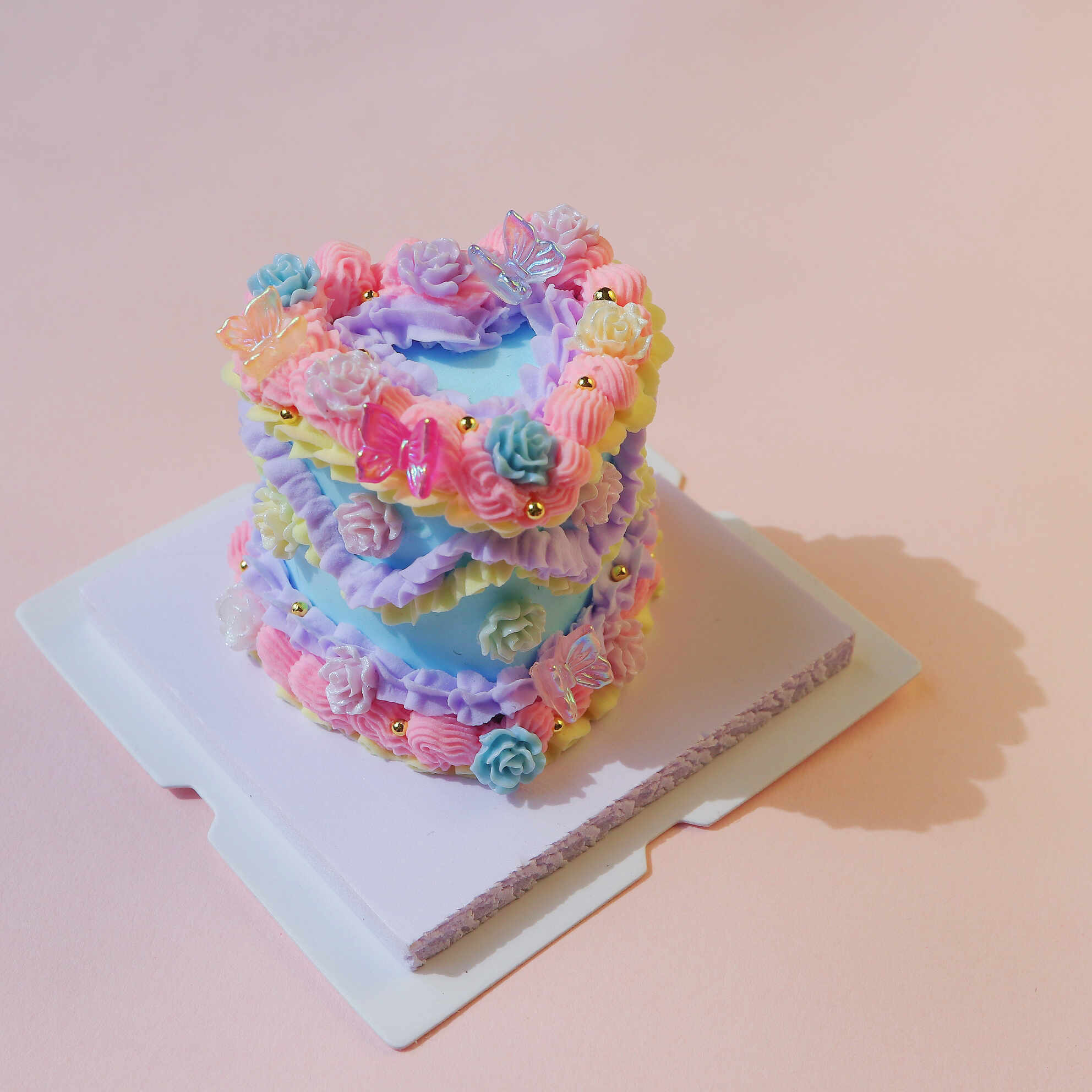 Spring Whimsy Mini Clay Cake Kit Blue Heart with Colorful Butterflies Spring Whimsy Mini Clay Cake Kit Blue Heart with Colorful Butterflies - Image 5