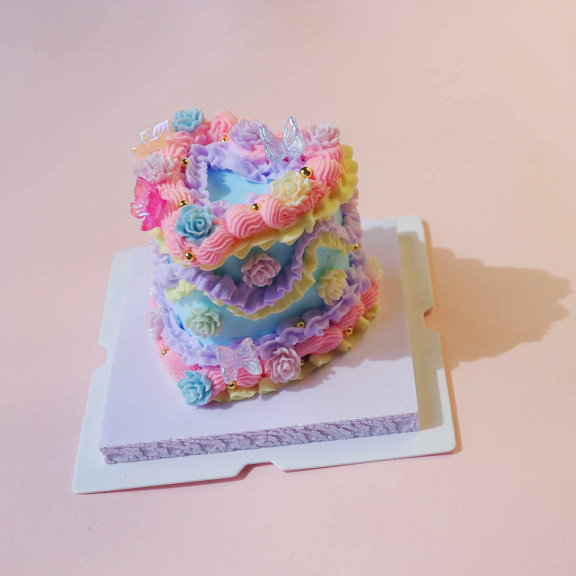 Spring Whimsy Mini Clay Cake Kit Blue Heart with Colorful Butterflies Spring Whimsy Mini Clay Cake Kit Blue Heart with Colorful Butterflies - Image 4