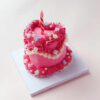Sweetheart Mini Clay Cake Kit: Pink Heart with Elegant Floral Touches Sweetheart Mini Clay Cake Kit: Pink Heart with Elegant Floral Touches