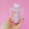 Festive Mini Cake Packaging: 10 Clear Boxes with Decorative Bows Festive Mini Cake Packaging: 10 Clear Boxes with Decorative Bows