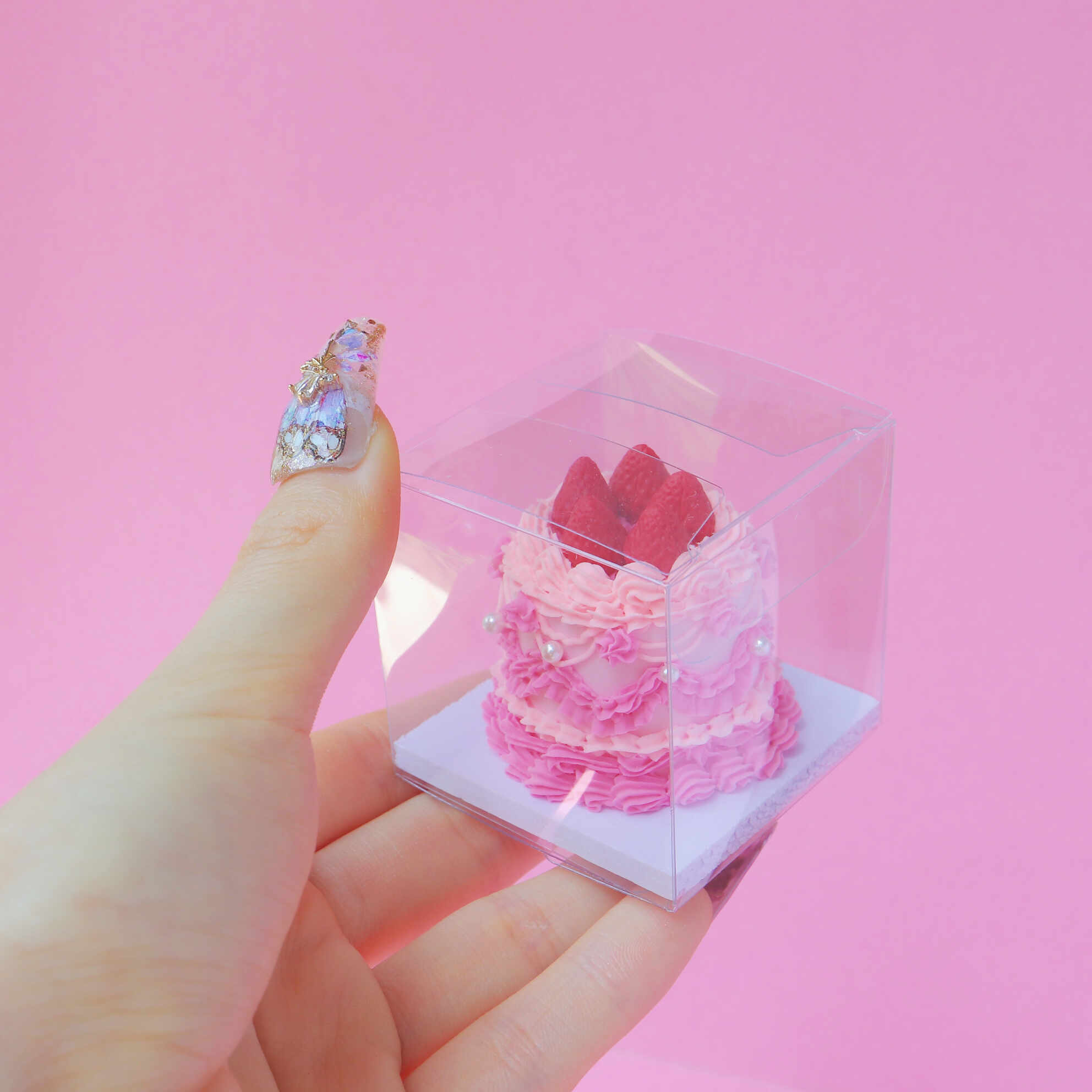 Festive Mini Cake Packaging: 10 Clear Boxes with Decorative Bows Festive Mini Cake Packaging: 10 Clear Boxes with Decorative Bows - Image 5