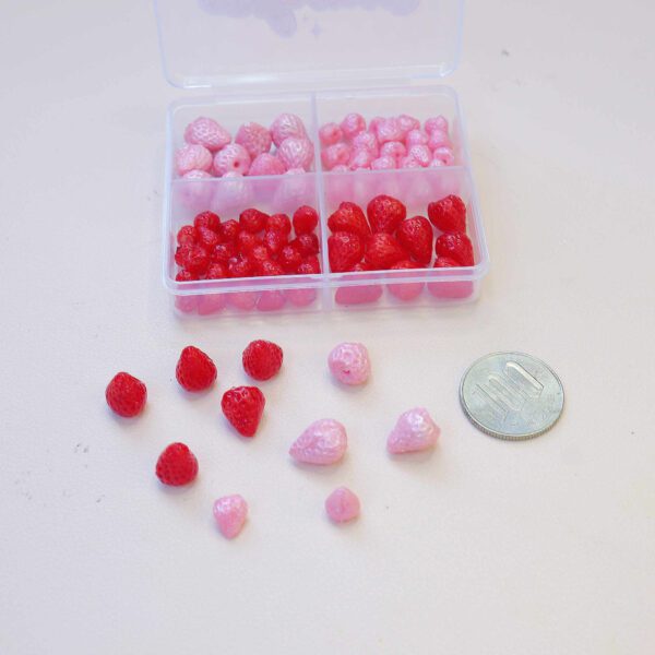 Alternative view of Assorted Mini Clay Strawberries Set: Red and Pearlescent Pink Varieties