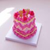 Customizable Pink Heart Cake Kit: Adorned with Strawberries and Number Toppers Customizable Pink Heart Cake Kit: Adorned with Strawberries and Number Toppers
