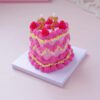 Customizable Pink Heart Cake Kit: Adorned with Strawberries and Number Toppers Customizable Pink Heart Cake Kit: Adorned with Strawberries and Number Toppers