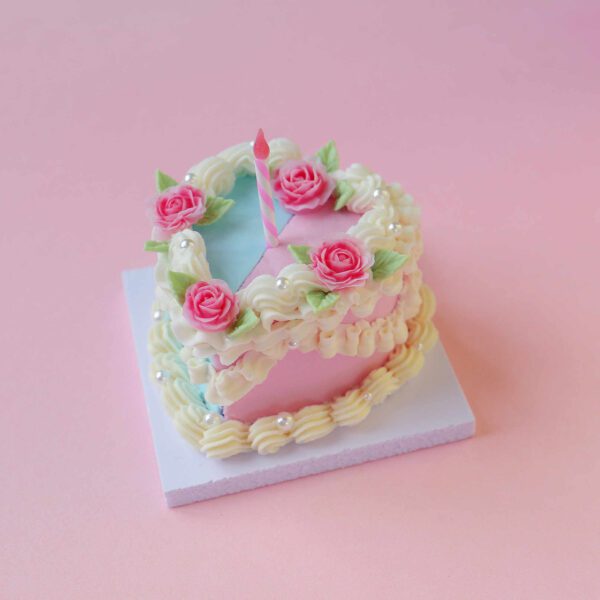 Dual Design Mini Clay Cake Kit: Elegant Floral Toppers with Candles