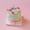 Dual Design Mini Clay Cake Kit: Elegant Floral Toppers with Candles