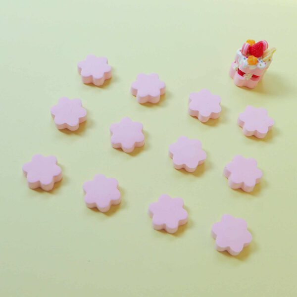 Alternative view of Elegant Pink Floral Clay Bases: Perfect for Mini Cake Creations