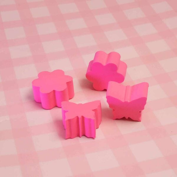 Rose Flower Butterfly Clay Base Set: Rose Colored Craft Basics (4 Bases)