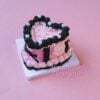 Luxe Noir Heart Cake Kit Pearled Beauty Wrapped in Ribbons