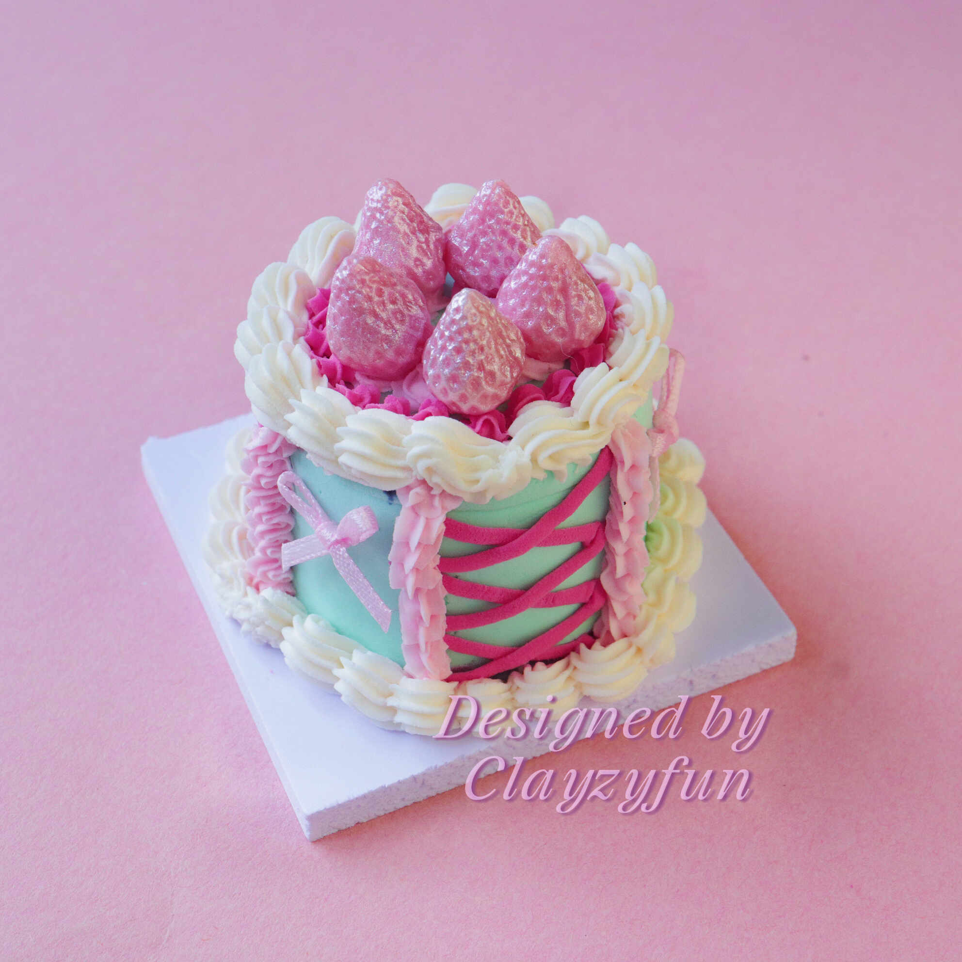 Refined Royal Cake Kit Lush Decorations with Pink Bows and Berries Refined Royal Cake Kit Lush Decorations with Pink Bows and Berries