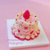 Romantic Strawberry Delight Cake Kit Adorned with Creamy Yellow and Red Icing