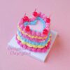 Vibrant Mini Heart Cake Kit Decorated with Red Cherries and Pastel Colors Vibrant Mini Heart Cake Kit Decorated with Red Cherries and Pastel Colors
