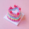 Vibrant Mini Heart Cake Kit Decorated with Red Cherries and Pastel Colors Vibrant Mini Heart Cake Kit Decorated with Red Cherries and Pastel Colors