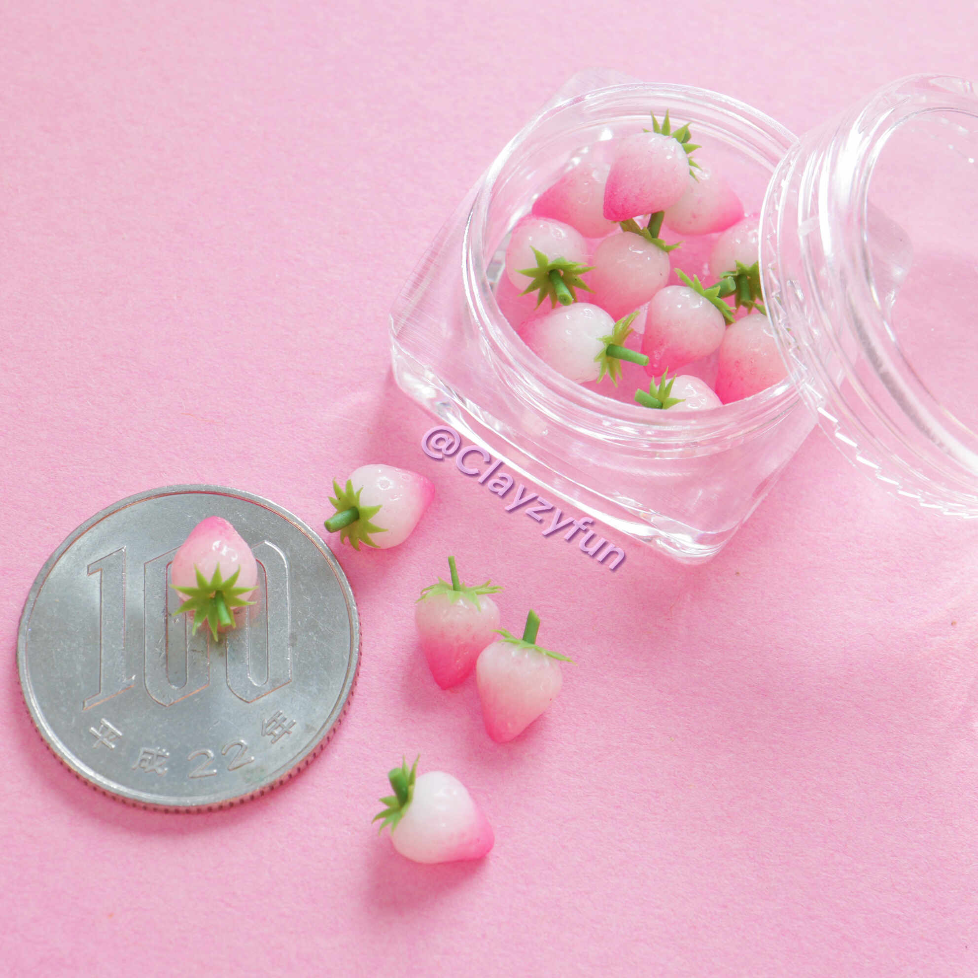 Miniature Pastel Strawberries: A Box of Sweet Clay Creations(15 packs) Miniature Pastel Strawberries: A Box of Sweet Clay Creations(15 packs) - Image 3