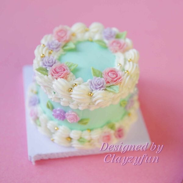 Minty Blossom Delight: A Cake Wrapped in Floral Beauty