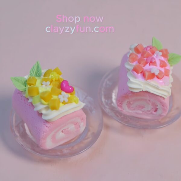 Sweet Blossom Roll Cake Kit Miniature Swiss Roll with Fruity Charm