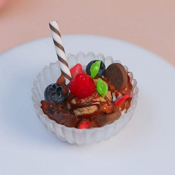Choco-Berry Delight Mini Clay Kit: A Sweet Treat in a Tiny Bowl