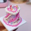 Whimsical Heart Cake Kit: Create a Tiny Pink Treat with Lollipops & Colorful Embellishments