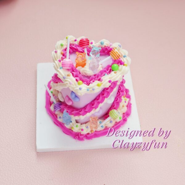 Alternative view of Whimsical Heart Cake Kit: Create a Tiny Pink Treat with Lollipops & Colorful Embellishments