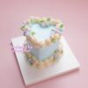 Elegant Blue Heart Cake Kit with Macaron Flowers and Pearls Elegant Blue Heart Cake Kit with Macaron Flowers and Pearls