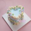 Elegant Blue Heart Cake Kit with Macaron Flowers and Pearls Elegant Blue Heart Cake Kit with Macaron Flowers and Pearls