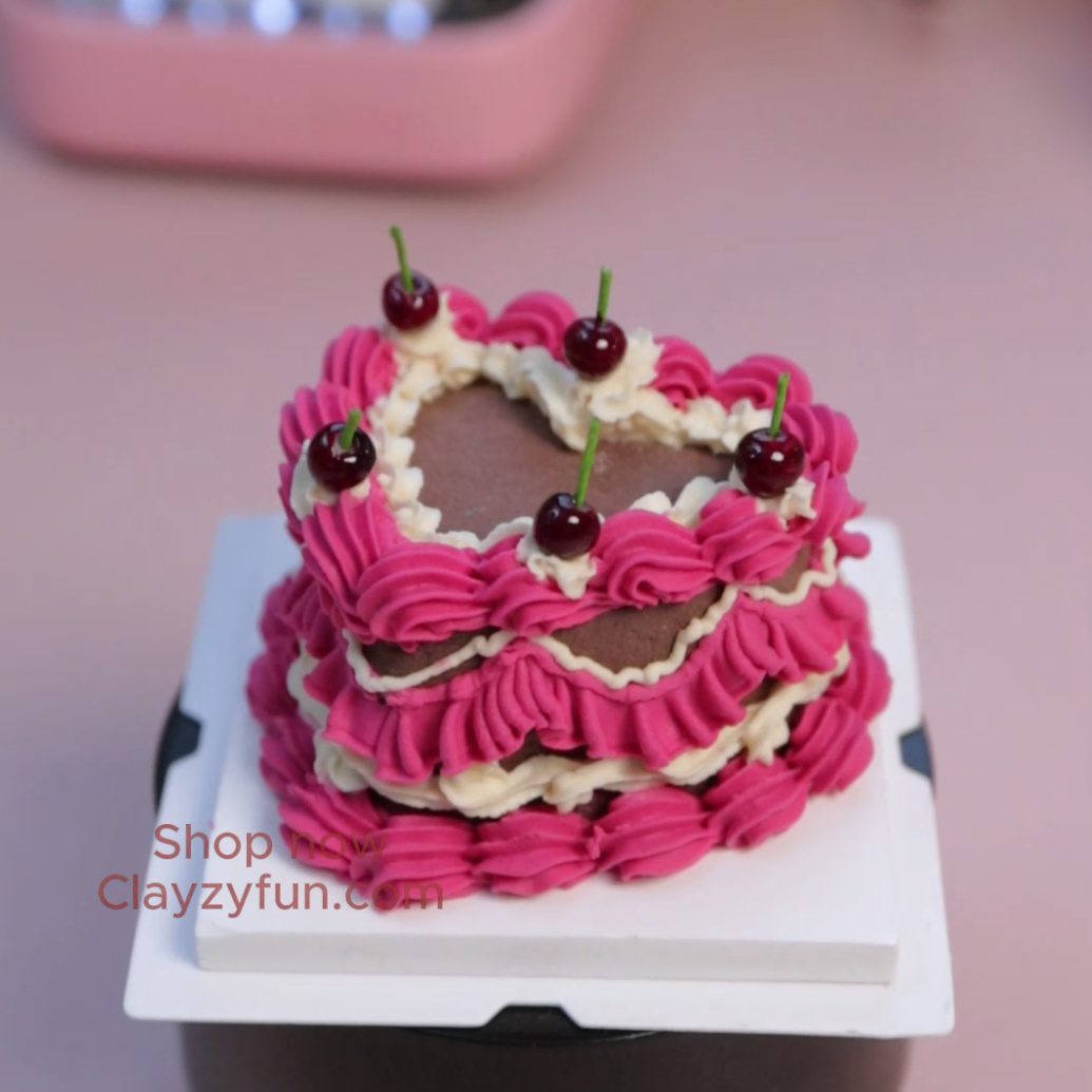 Cherry Chocolate Heart Cake Clay Kit – Rich Layers & Whipped Buttercream Cherry Chocolate Heart Cake Clay Kit – Rich Layers & Whipped Buttercream