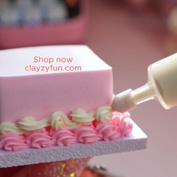 Making Mini Cake Kit Elegant Square Mini Cake Kit with Pink Buttercream, Gold Pearls, and ...