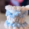 Blue & White Mini Clay Cake Base (Handmade Miniature Decor) Blue & White Mini Clay Cake Base (Handmade Miniature Decor)
