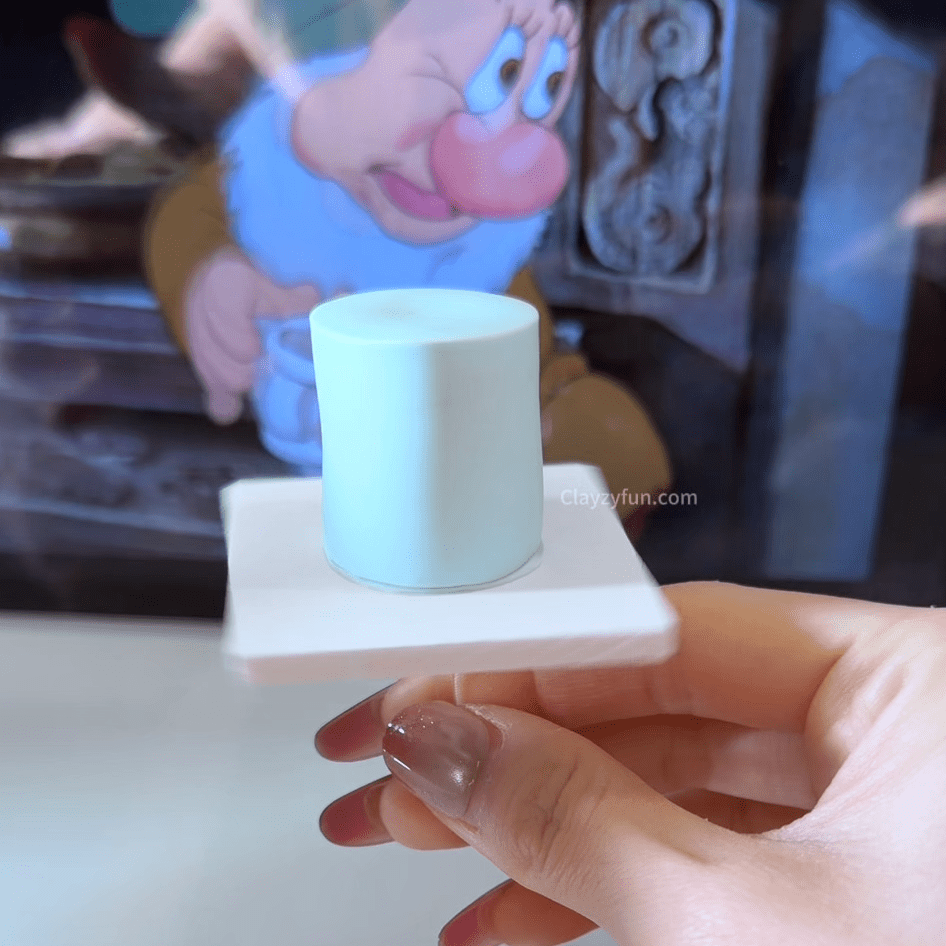 Blue & White Mini Clay Cake Base (Handmade Miniature Decor) Blue & White Mini Clay Cake Base (Handmade Miniature Decor) - Image 5